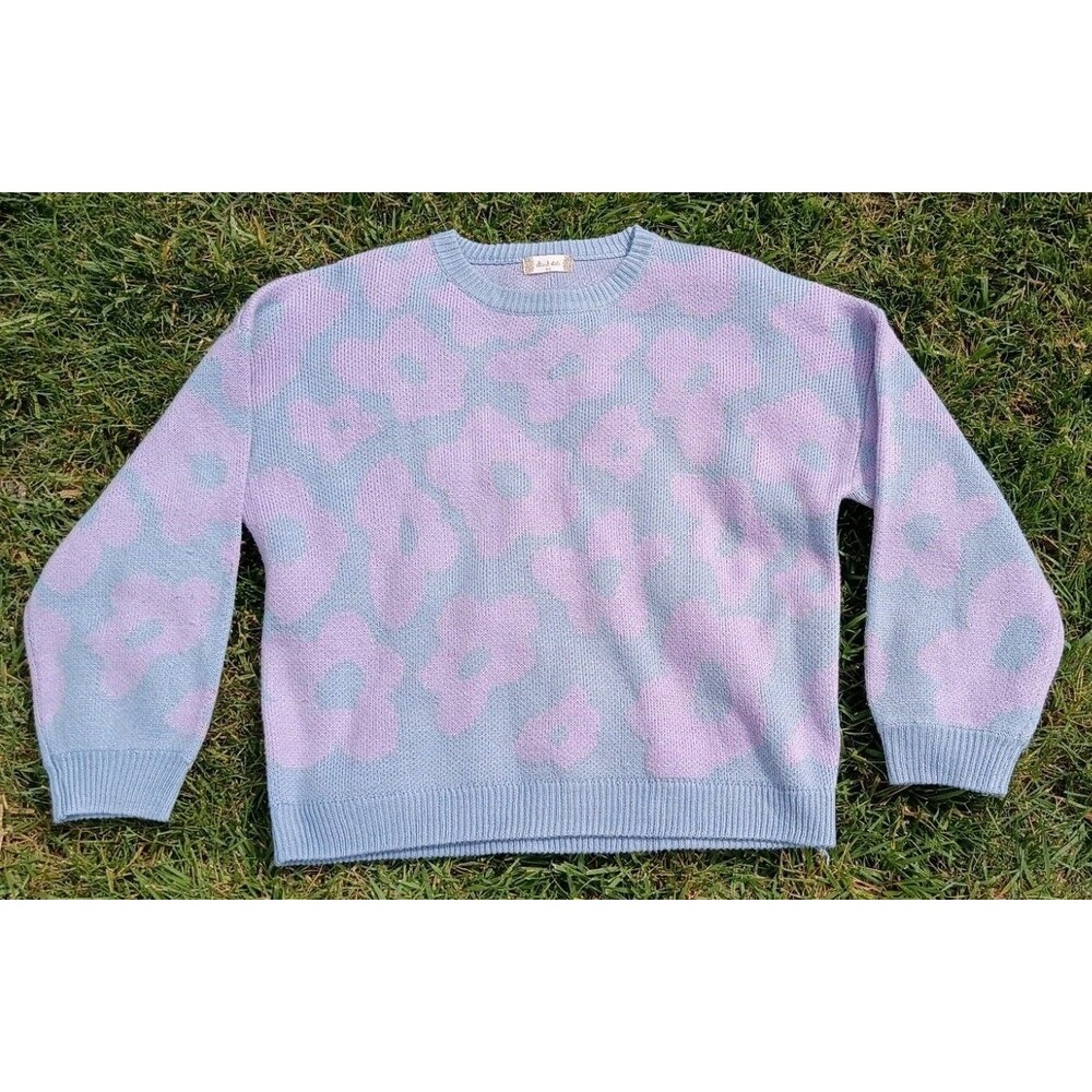 Altard State Pastel Floral Sweater XS/S Blue Pink Coquette Cottagecore Knit